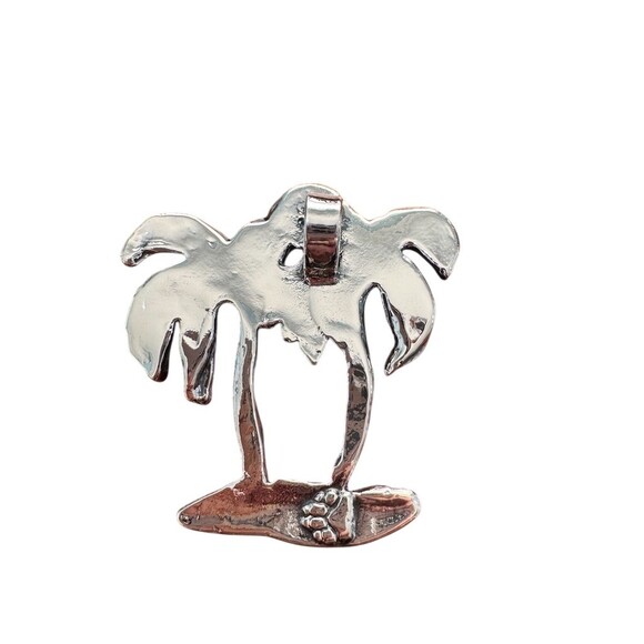 NWT .999 Sterling Silver Palm Tree Island Beach Charm Slide Pendant - Picture 5 of 7